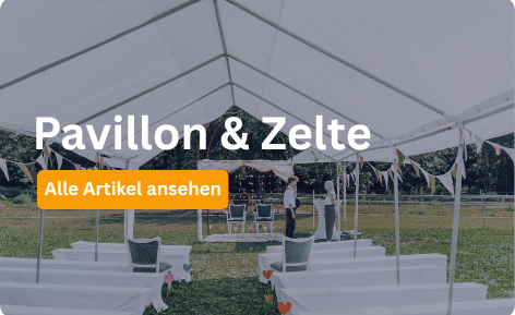 Pavillons und Zelte gündtig mieten im Saarland, für Firmenevents, Partys und vieles mehr Icon eines Zeltes auf dunkelblauem Hintergrund, darunter der Schriftzug Pavillon & Zelte